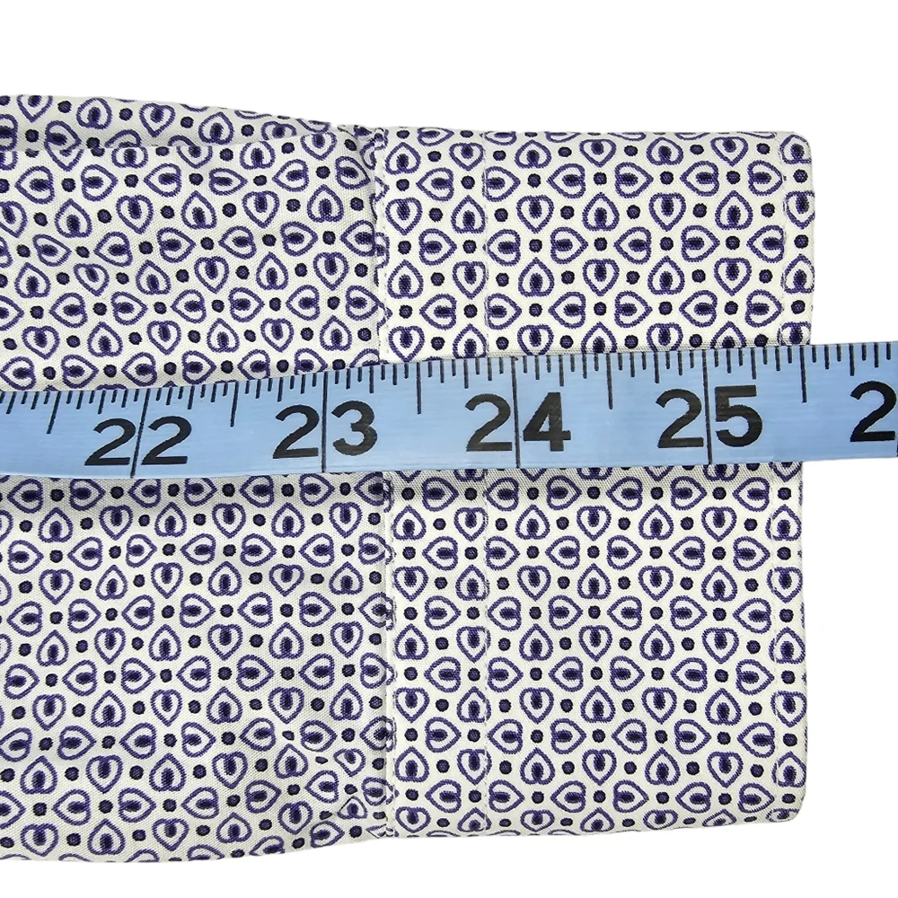 Zara Man Long Sleeve Slim Fit Button Down Shirt Blue White Men's Size Medium - Picture 12 of 15